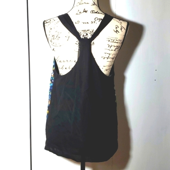 YAS- Women's Multi-Color vibrant Artsy Mirror bright Dressy tank top Mod Sz. M - Picture 3 of 5